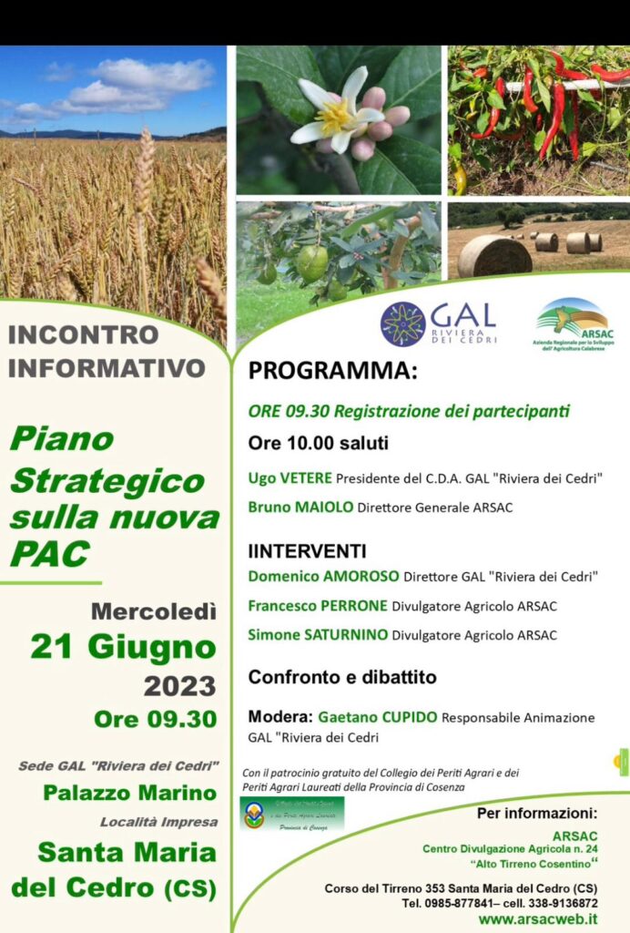 Incontro Formativo:” Analisi del Territorio e contesto agricolo per la nuova Pac”